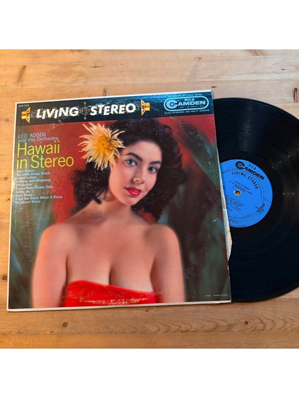 Leo Addeo and his Orchestra - Hawaii in Stereo 33rpm VG+ VR24